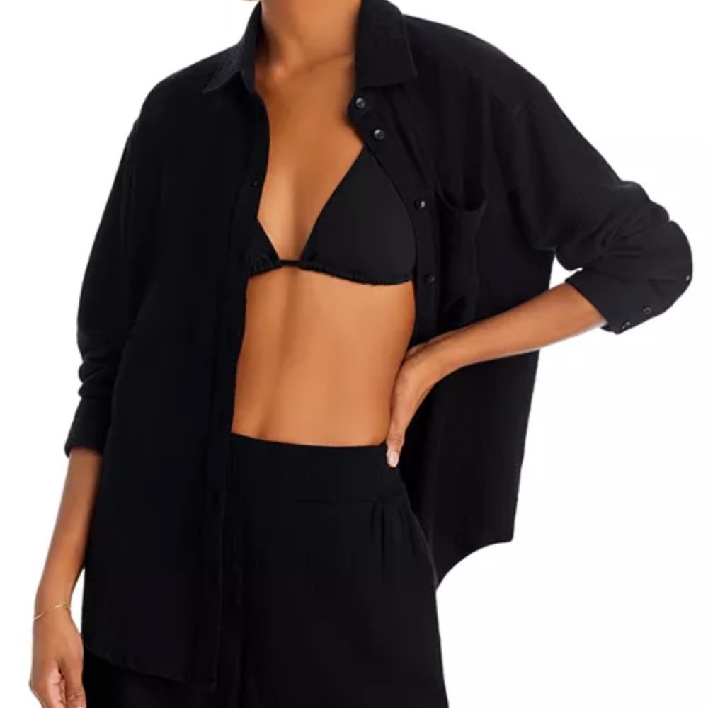 Echo Gauze Boyfriend Shirt Swim Cover-Up
